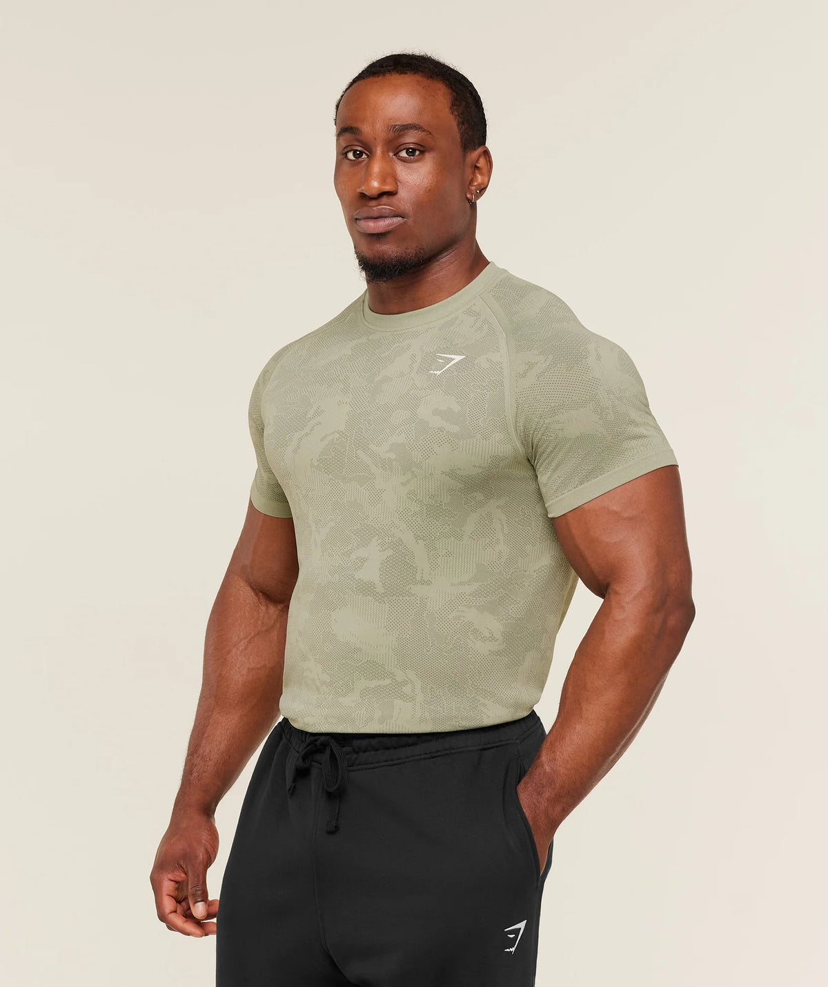 Geo Seamless T-Shirt - Haze Green/Unit Green