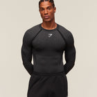 Gymshark Shadow Seamless Long Sleeve T-Shirt - Black