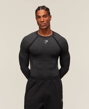 Gymshark Shadow Seamless Long Sleeve T-Shirt - Black