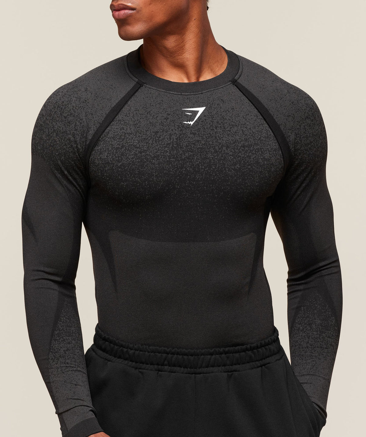 Shadow Seamless Long Sleeve T-Shirt - Black