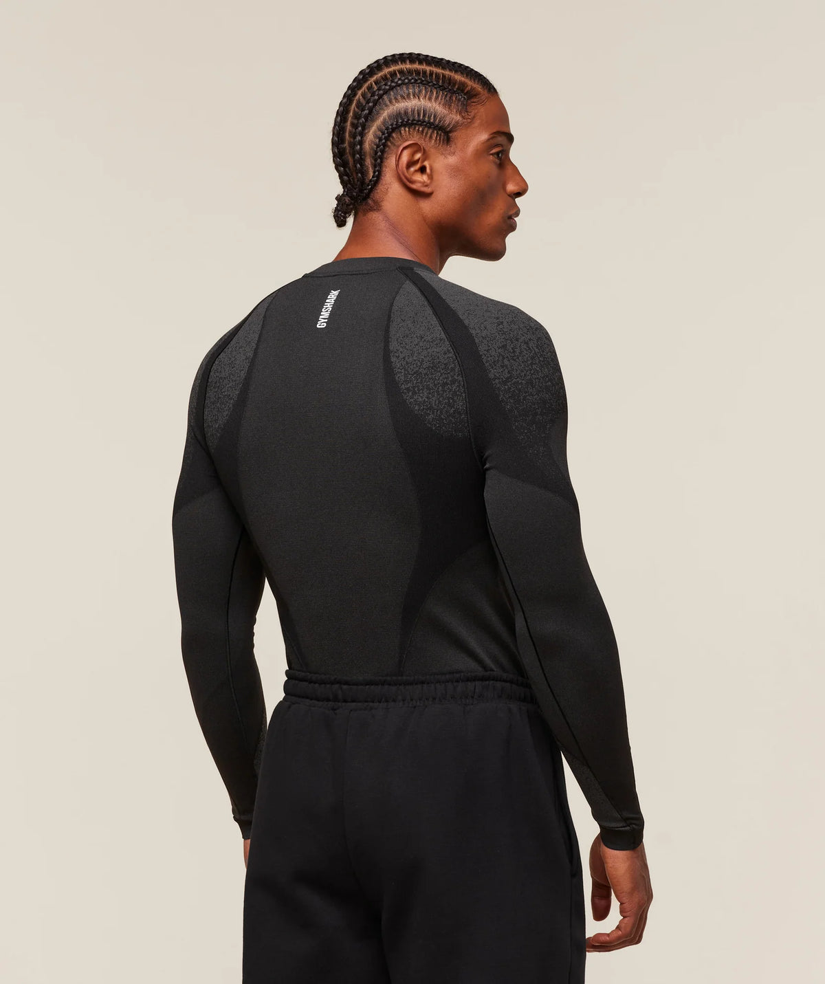 Shadow Seamless Long Sleeve T-Shirt - Black