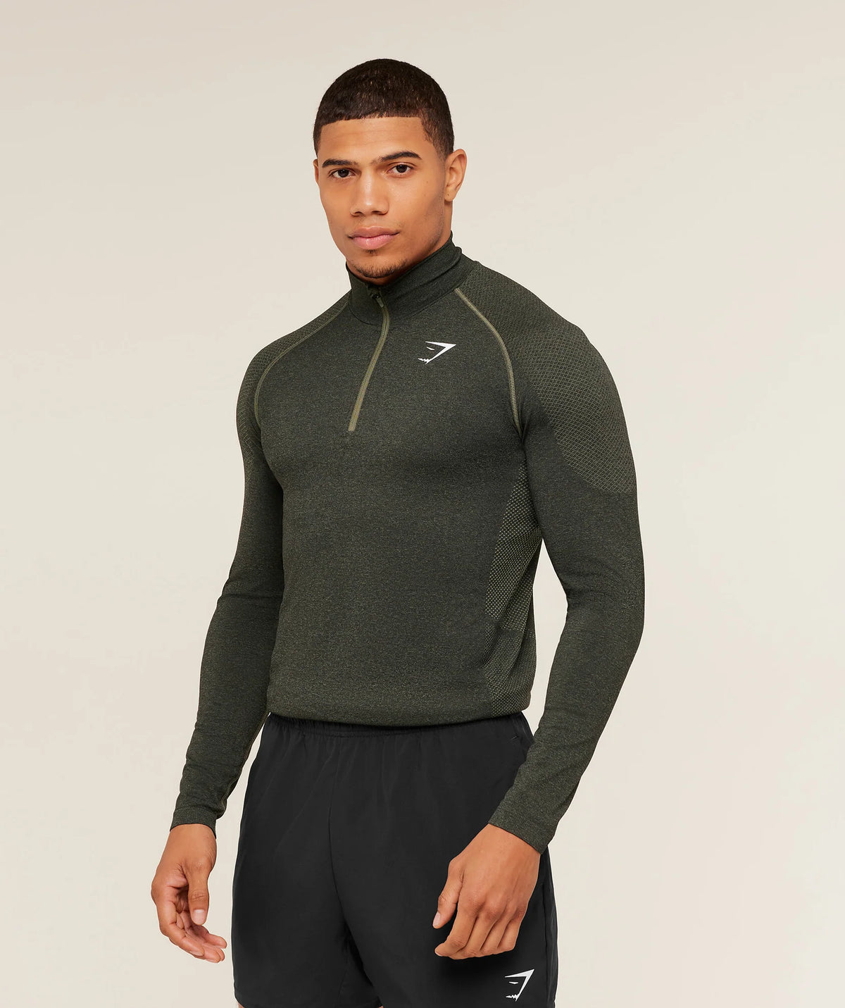 Vital Seamless 1/4 Zip - Core Olive/Black