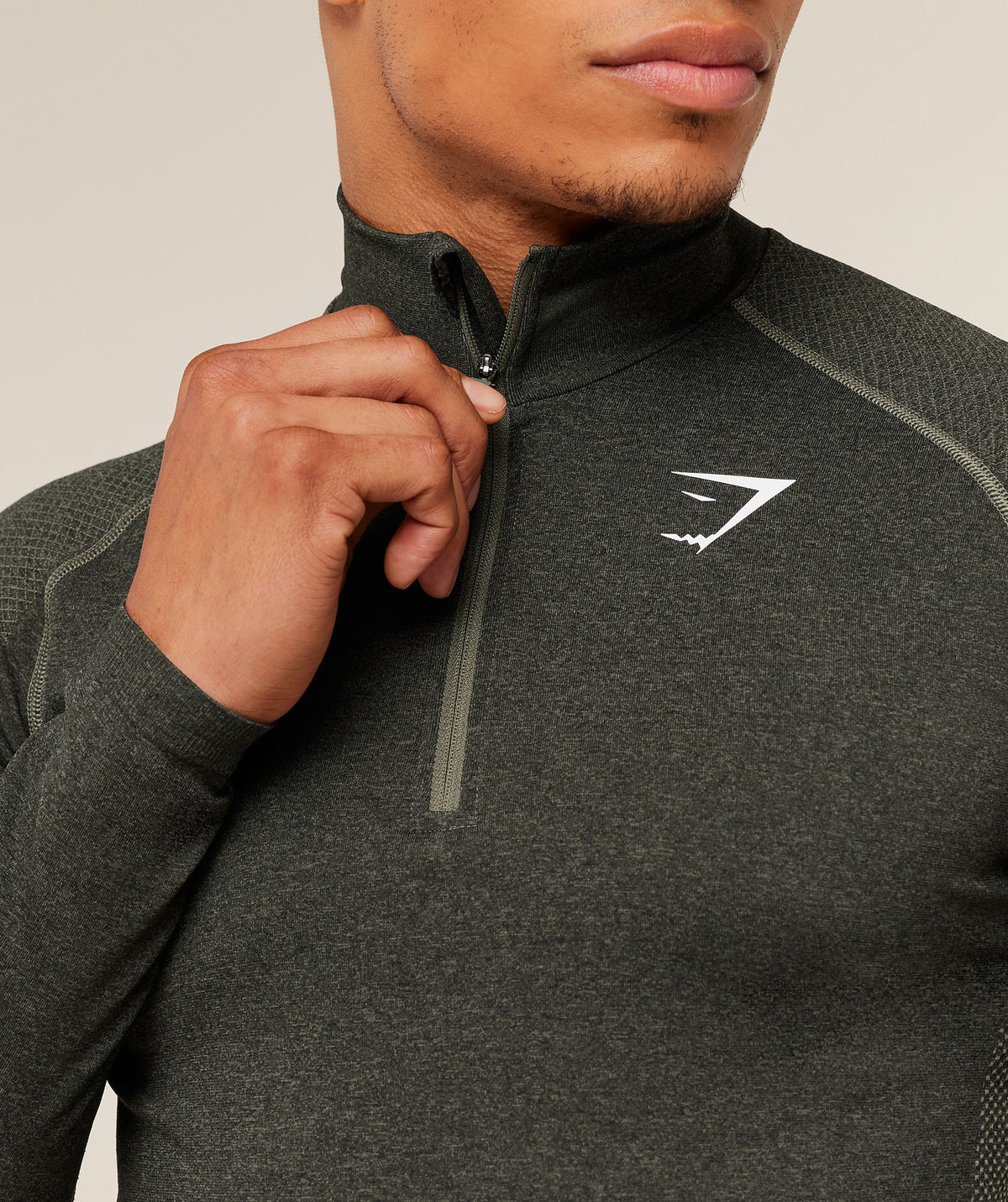 Vital Seamless 1/4 Zip - Core Olive/Black