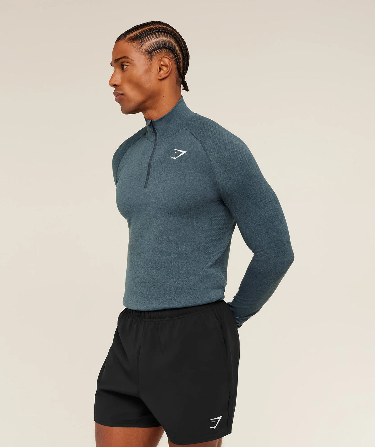 Vital Seamless 1/4 Zip - Iron Blue/Stealth Blue