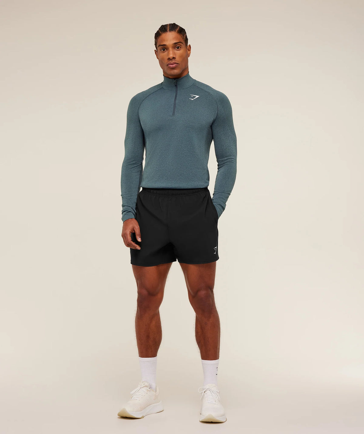 Vital Seamless 1/4 Zip - Iron Blue/Stealth Blue