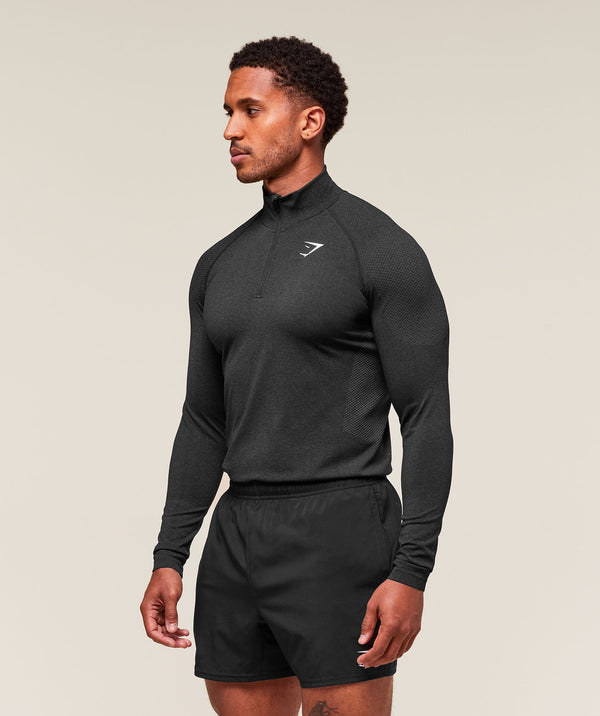 Vital Seamless 1/4 Zip - Black/Silhouette Grey