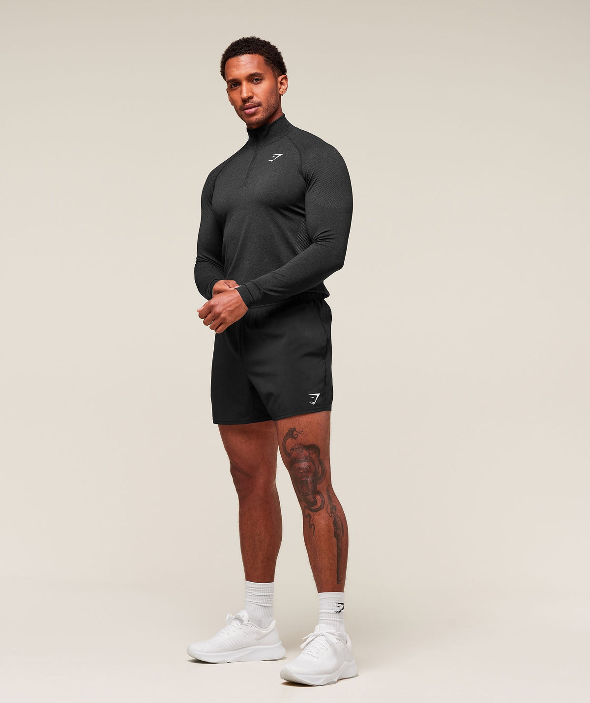 Vital Seamless 1/4 Zip - Black/Silhouette Grey